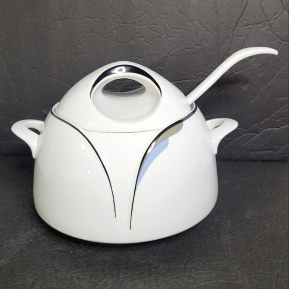 Gorgeous Tureen Set with Matching Ladle Vintage MCM by Chodziez made in Poland